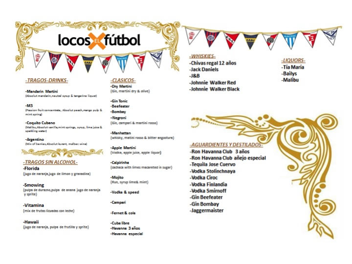 Menú Locos x el Fútbol